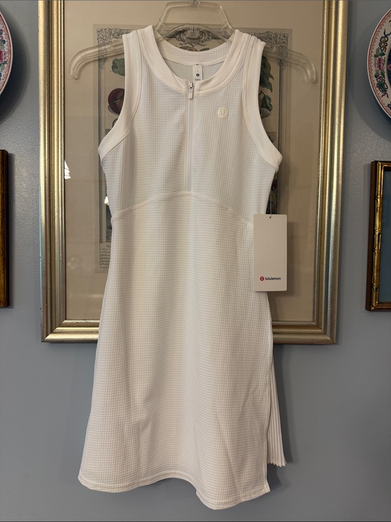 lululemon athletica Dresses & Skirts - lululemon athletica White Grid-Texture Sleeveless Tennis Dress BNWT